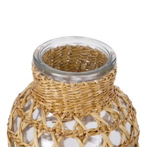 glo-35626-35626_3 GLOBOSTAR® MANDY 35626 ΔΙΑΚΟΣΜΗΤΙΚΟ ΒΑΖΟ ΓΥΑΛΙΝΟ ΔΙΑΦΑΝΟ ΜΕ ΜΠΑΜΠΟΥ Φ10.5 X Υ20CM