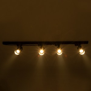 glo-60356-60356_2 GLOBOSTAR® LEO 60356 ΜΟΝΤΕΡΝΟ ΦΩΤΙΣΤΙΚΟ ΟΡΟΦΗΣ ΜΕ ΝΤΟΥΙ 4 X GU10 AC 220-240V IP20 - ΜΑΥΡΟ 