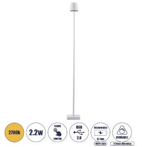 glo-60478-e0d82a_60478_0 GLOBOSTAR® NEGA 60478 ΜΟΝΤΕΡΝΟ ΕΠΙΔΑΠΕΔΙΟ ΦΩΤΙΣΤΙΚΟ LED 2.2W 154LM 360° DC 5V ΕΠΑΝΑΦΟΡΤΙΖΟ