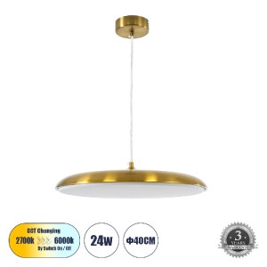 glo-60887-60887_0 GLOBOSTAR® BARON 60887 ΚΡΕΜΑΣΤΗ ΠΛΑΦΟΝΙΕΡΑ ΟΡΟΦΗΣ LED CCT 24W 2880LM 120° AC 220-240V - ΕΝ