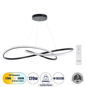 glo-60917-60917_0 GLOBOSTAR® DEXTER 60917 ΚΡΕΜΑΣΤΟ ΦΩΤΙΣΤΙΚΟ ΟΡΟΦΗΣ DESIGN LED CCT 120W 13440LM 300° AC 220-
