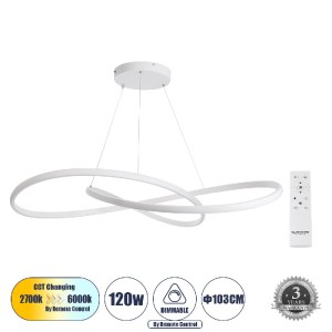glo-60918-60918_0 GLOBOSTAR® DEXTER 60918 ΚΡΕΜΑΣΤΟ ΦΩΤΙΣΤΙΚΟ ΟΡΟΦΗΣ DESIGN LED CCT 120W 13440LM 300° AC 220-