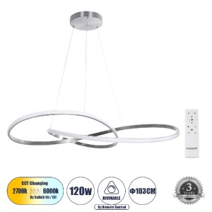 glo-60919-60919_0 GLOBOSTAR® DEXTER 60919 ΚΡΕΜΑΣΤΟ ΦΩΤΙΣΤΙΚΟ ΟΡΟΦΗΣ DESIGN LED CCT 120W 13440LM 300° AC 220-