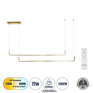 glo-60926-60926_0 GLOBOSTAR® LINARIA DUO 60926 ΜΟΝΤΕΡΝΟ ΚΡΕΜΑΣΤΟ ΦΩΤΙΣΤΙΚΟ ΟΡΟΦΗΣ LED 72W 8300LM 200° AC 220