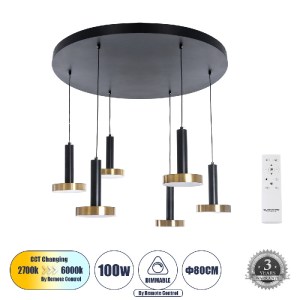glo-60935-60935_0 GLOBOSTAR® ZANE 60935 ΚΡΕΜΑΣΤΟ ΦΩΤΙΣΤΙΚΟ DESIGN LED CCT 100W 11200LM 120° AC 220-240V IP20
