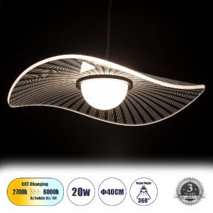 glo-60974-3ca53d_60974_0 GLOBOSTAR® ACRYLICA 60974 ΚΡΕΜΑΣΤΟ ΦΩΤΙΣΤΙΚΟ ΟΡΟΦΗΣ DESIGN LED CCT 20W 2240LM 360° AC 220-