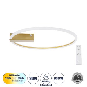 glo-60982-60982_0 GLOBOSTAR® CINDERELLA 60982 ΦΩΤΙΣΤΙΚΟ ΟΡΟΦΗΣ ΔΑΧΤΥΛΙΔΙ-ΚΥΚΛΟΣ LED CCT 30W 3360LM 360° AC 2