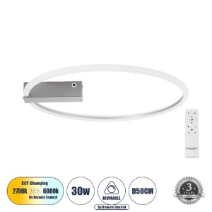 glo-60983-ce8780_60983_0 GLOBOSTAR® CINDERELLA 60983 ΦΩΤΙΣΤΙΚΟ ΟΡΟΦΗΣ ΔΑΧΤΥΛΙΔΙ-ΚΥΚΛΟΣ LED CCT 30W 3360LM 360° AC 2