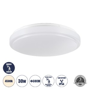 glo-60995-60995_0 GLOBOSTAR® SENSORANO 60995 ΦΩΤΙΣΤΙΚΟ ΠΛΑΦΟΝΙΕΡΑ ΟΡΟΦΗΣ ΜΕ ΑΝΙΧΝΕΥΤΗ MICROWAVE / ΑΙΣΘΗΤΗΡΑ 