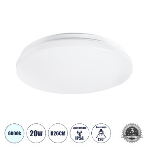 glo-61005-61005_0 GLOBOSTAR® CELANO 61005 ΦΩΤΙΣΤΙΚΟ ΠΛΑΦΟΝΙΕΡΑ ΟΡΟΦΗΣ LED 20W 2000LM 120° AC 220-240V ΑΔΙΑΒΡ
