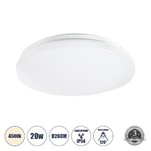glo-61006-61006_0 GLOBOSTAR® CELANO 61006 ΦΩΤΙΣΤΙΚΟ ΠΛΑΦΟΝΙΕΡΑ ΟΡΟΦΗΣ LED 20W 1900LM 120° AC 220-240V ΑΔΙΑΒΡ