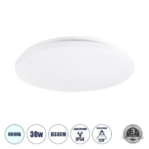 glo-61008-61008_0 GLOBOSTAR® CELANO 61008 ΦΩΤΙΣΤΙΚΟ ΠΛΑΦΟΝΙΕΡΑ ΟΡΟΦΗΣ LED 30W 3000LM 120° AC 220-240V ΑΔΙΑΒΡ