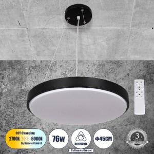 glo-61019-69e6f3_61019_0 GLOBOSTAR® CASPER 61019 ΚΡΕΜΑΣΤΗ ΠΛΑΦΟΝΙΕΡΑ ΟΡΟΦΗΣ LED CCT 76W 8372LM 120° AC 220-240V - Ε
