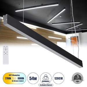 glo-61028-61028_0 GLOBOSTAR® FELIX 61028-P ΓΡΑΜΜΙΚΟ ΚΡΕΜΑΣΤΟ ΦΩΤΙΣΤΙΚΟ LINEAR LED CCT 54W 6500LM 120° AC 220