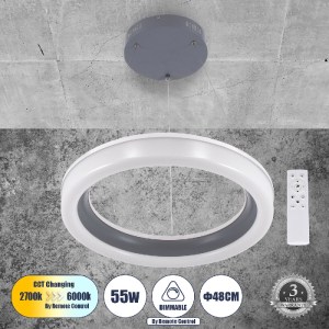 glo-61039-8a80a1_61039_0 GLOBOSTAR® ARIANA 61039 ΚΡΕΜΑΣΤΗ ΠΛΑΦΟΝΙΕΡΑ ΟΡΟΦΗΣ ΚΥΚΛΟΣ LED CCT 55W 6376LM 120° AC 220-2