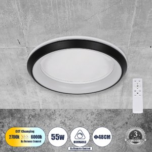 glo-61040-34bedd_61040_0 GLOBOSTAR® MELINA 61040 ΠΛΑΦΟΝΙΕΡΑ ΟΡΟΦΗΣ ΚΥΚΛΟΣ LED CCT 55W 6376LM 120° AC 220-240V - ΕΝΑ