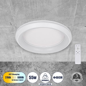 glo-61041-61041_0 GLOBOSTAR® MELINA 61041 ΠΛΑΦΟΝΙΕΡΑ ΟΡΟΦΗΣ ΚΥΚΛΟΣ LED CCT 55W 6376LM 120° AC 220-240V - ΕΝΑ