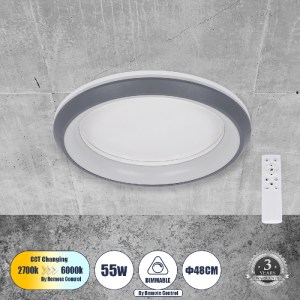 glo-61042-61042_0 GLOBOSTAR® MELINA 61042 ΠΛΑΦΟΝΙΕΡΑ ΟΡΟΦΗΣ ΚΥΚΛΟΣ LED CCT 55W 6376LM 120° AC 220-240V - ΕΝΑ