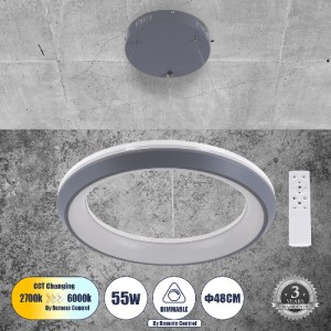 glo-61045-61045_00 GLOBOSTAR® MELINA 61045 ΚΡΕΜΑΣΤΗ ΠΛΑΦΟΝΙΕΡΑ ΟΡΟΦΗΣ ΚΥΚΛΟΣ LED CCT 55W 6376LM 120° AC 220-2