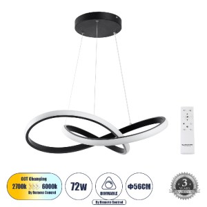 glo-61049-61049_0 GLOBOSTAR® DEXTER 61049 ΚΡΕΜΑΣΤΟ ΦΩΤΙΣΤΙΚΟ ΟΡΟΦΗΣ DESIGN LED CCT 72W 8064LM 300° AC 220-24