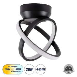 glo-61052-e94868_61052_0 GLOBOSTAR® AMELIA 61052 ΜΟΝΤΕΡΝΟ ΦΩΤΙΣΤΙΚΟ ΟΡΟΦΗΣ LED 20W 2400LM 300° AC 220-240V IP20 ΡΥΘ