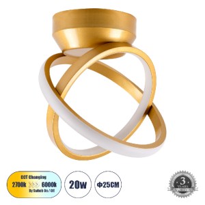 glo-61054-a62447_61054_0 GLOBOSTAR® AMELIA 61054 ΜΟΝΤΕΡΝΟ ΦΩΤΙΣΤΙΚΟ ΟΡΟΦΗΣ LED 20W 2400LM 300° AC 220-240V IP20 ΡΥΘ