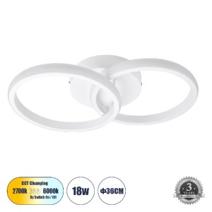 glo-61059-61059_0 GLOBOSTAR® CORA 61059 ΜΟΝΤΕΡΝΟ ΦΩΤΙΣΤΙΚΟ ΟΡΟΦΗΣ LED 18W 2160LM 300° AC 220-240V IP20 ΡΥΘΜΙ