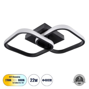 glo-61061-61061_0 GLOBOSTAR® NORA 61061 ΜΟΝΤΕΡΝΟ ΦΩΤΙΣΤΙΚΟ ΟΡΟΦΗΣ LED 22W 2640LM 300° AC 220-240V IP20 ΡΥΘΜΙ