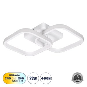 glo-61062-61062_0 GLOBOSTAR® NORA 61062 ΜΟΝΤΕΡΝΟ ΦΩΤΙΣΤΙΚΟ ΟΡΟΦΗΣ LED 22W 2640LM 300° AC 220-240V IP20 ΡΥΘΜΙ