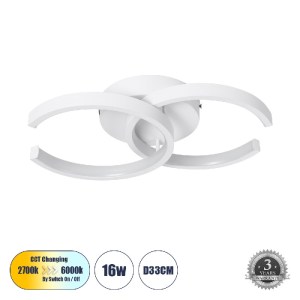 glo-61068-7624e1_61068_0 GLOBOSTAR® EVA 61068 ΜΟΝΤΕΡΝΟ ΦΩΤΙΣΤΙΚΟ ΟΡΟΦΗΣ LED 16W 1920LM 300° AC 220-240V IP20 ΡΥΘΜΙΖ