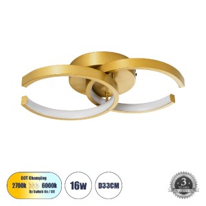 glo-61069-61069_0 GLOBOSTAR® EVA 61069 ΜΟΝΤΕΡΝΟ ΦΩΤΙΣΤΙΚΟ ΟΡΟΦΗΣ LED 16W 1920LM 300° AC 220-240V IP20 ΡΥΘΜΙΖ