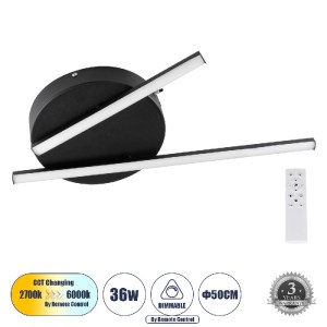 glo-61091-61091_0 GLOBOSTAR® DRACO 61091 ΜΟΝΤΕΡΝΟ ΦΩΤΙΣΤΙΚΟ ΟΡΟΦΗΣ LED 36W 4428LM 120° AC 220-240V IP20 ΡΥΘΜ
