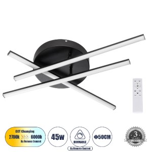 glo-61093-25b7c5_61093_0 GLOBOSTAR® DRACO 61093 ΜΟΝΤΕΡΝΟ ΦΩΤΙΣΤΙΚΟ ΟΡΟΦΗΣ LED 45W 5535LM 120° AC 220-240V IP20 ΡΥΘΜ