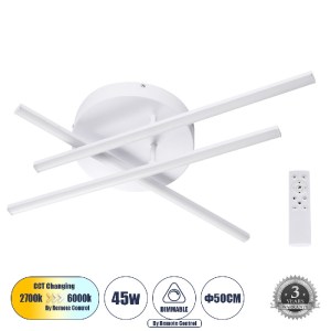 glo-61094-61094_0 GLOBOSTAR® DRACO 61094 ΜΟΝΤΕΡΝΟ ΦΩΤΙΣΤΙΚΟ ΟΡΟΦΗΣ LED 45W 5535LM 120° AC 220-240V IP20 ΡΥΘΜ
