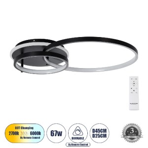 glo-61105-61105_0 GLOBOSTAR® NEMESIS 61105 ΜΟΝΤΕΡΝΟ ΦΩΤΙΣΤΙΚΟ ΟΡΟΦΗΣ LED 67W 6700LM 360° AC 220-240V IP20 ΡΥ