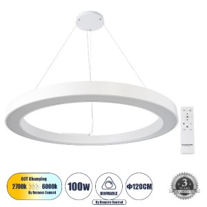glo-61199-6c8c47_61199_0 GLOBOSTAR® RA 61199 ΚΡΕΜΑΣΤΟ ΦΩΤΙΣΤΙΚΟ ΔΑΧΤΥΛΙΔΙ-ΚΥΚΛΟΣ LED CCT 100W 11020LM 120° AC 220-2