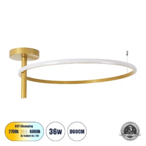 glo-61225-61225_0 GLOBOSTAR® VERONA 61225 ΦΩΤΙΣΤΙΚΟ ΟΡΟΦΗΣ ΔΑΧΤΥΛΙΔΙ-ΚΥΚΛΟΣ LED CCT 36W 4032LM 360° AC 220-2