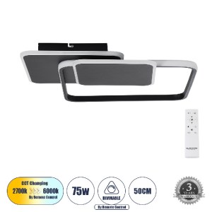 glo-61231-61231_0 GLOBOSTAR® SQUARO 61231 ΜΟΝΤΕΡΝΟ ΦΩΤΙΣΤΙΚΟ ΟΡΟΦΗΣ LED 75W 8400LM 360° AC 220-240V IP20 ΡΥΘ