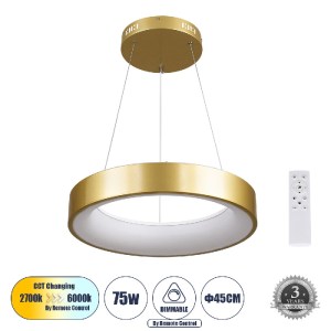 glo-61243-61243_0 GLOBOSTAR® SALEM 61243 ΜΟΝΤΕΡΝΟ ΚΡΕΜΑΣΤΟ ΦΩΤΙΣΤΙΚΟ ΟΡΟΦΗΣ LED 75W 8625LM 120° AC 220-240V 