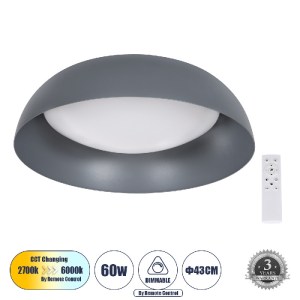 glo-61262-61262_0 GLOBOSTAR® ANATOLIA 61262 ΠΛΑΦΟΝΙΕΡΑ ΟΡΟΦΗΣ LED CCT 60W 6900LM 120° AC 220-240V - ΕΝΑΛΛΑΓΗ