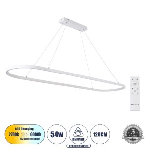 glo-61272-d97d75_61272_0 GLOBOSTAR® BOLIVAR 61272 ΜΟΝΤΕΡΝΟ ΚΡΕΜΑΣΤΟ ΦΩΤΙΣΤΙΚΟ ΟΡΟΦΗΣ LED 54W 6210LM 360° AC 220-240