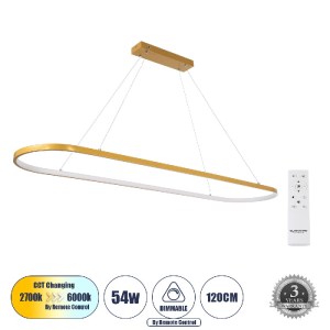 glo-61274-1a8857_61274_0 GLOBOSTAR® BOLIVAR 61274 ΜΟΝΤΕΡΝΟ ΚΡΕΜΑΣΤΟ ΦΩΤΙΣΤΙΚΟ ΟΡΟΦΗΣ LED 54W 6210LM 360° AC 220-240