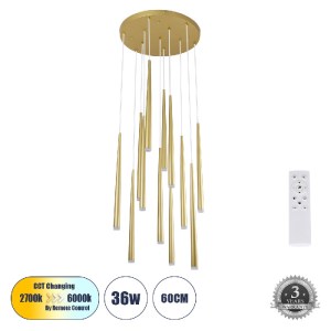 glo-61314-61314_0 GLOBOSTAR® TEARS 61314 ΚΡΕΜΑΣΤΟ ΦΩΤΙΣΤΙΚΟ ΟΡΟΦΗΣ DESIGN LED CCT 36W 3960LM 180° AC 220-240