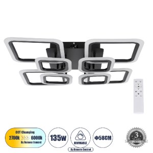 glo-61325-61325_0 GLOBOSTAR® ROYAL-S 61325 ΦΩΤΙΣΤΙΚΟ ΟΡΟΦΗΣ DESIGN LED CCT 135W 16200LM 360° AC 220-240V - Ε