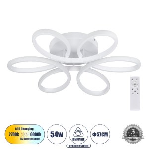 glo-61401-61401_00 GLOBOSTAR® MARGARET 61401 ΜΟΝΤΕΡΝΟ ΦΩΤΙΣΤΙΚΟ ΟΡΟΦΗΣ LED 54W 6210LM 360° AC 220-240V IP20 Ρ