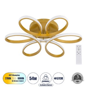 glo-61403-61403_00 GLOBOSTAR® MARGARET 61403 ΜΟΝΤΕΡΝΟ ΦΩΤΙΣΤΙΚΟ ΟΡΟΦΗΣ LED 54W 6210LM 360° AC 220-240V IP20 Ρ