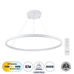 glo-61521-61521_0 GLOBOSTAR® DIAMOND 61521 ΚΡΕΜΑΣΤΟ ΦΩΤΙΣΤΙΚΟ ΔΑΧΤΥΛΙΔΙ-ΚΥΚΛΟΣ LED CCT 67W 7504LM 360° AC 22