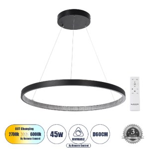 glo-61522-15178b_61522_0 GLOBOSTAR® DIAMOND 61522 ΜΟΝΤΕΡΝΟ ΚΡΕΜΑΣΤΟ ΦΩΤΙΣΤΙΚΟ ΟΡΟΦΗΣ LED 45W 5040LM 360° AC 220-240