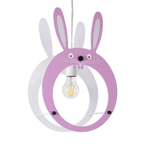 glo-61577-61577_0 GLOBOSTAR® BUNNY 61577 ΠΑΙΔΙΚΟ ΚΡΕΜΑΣΤΟ ΦΩΤΙΣΤΙΚΟ ΦΙΓΟΥΡΑ ΜΟΝΟΦΩΤΟ 1 X E27 IP20 ΡΟΖ & ΑΣΠΡ
