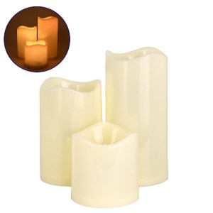 glo-79552-79552_0 GLOBOSTAR® 79552 ΣΕΤ 3 ΔΙΑΚΟΣΜΗΤΙΚΩΝ REALISTIC ΚΕΡΙΩΝ ΜΕ LED - ΜΠΑΤΑΡΙΑΣ & ΑΣΥΡΜΑΤΟ ΧΕΙΡΙΣ